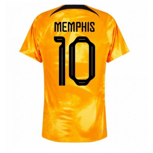 Lacne Muži Futbalové dres Holandsko Memphis Depay #10 MS 2022 Krátky Rukáv - Domáci